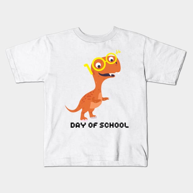 Dinosaur T-Rex 100th Day Of School Funny Gifts Kids T-Shirt by macshoptee